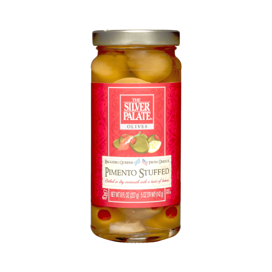 Pimento Stuffed Olives in Vermouth with Lemon Peel